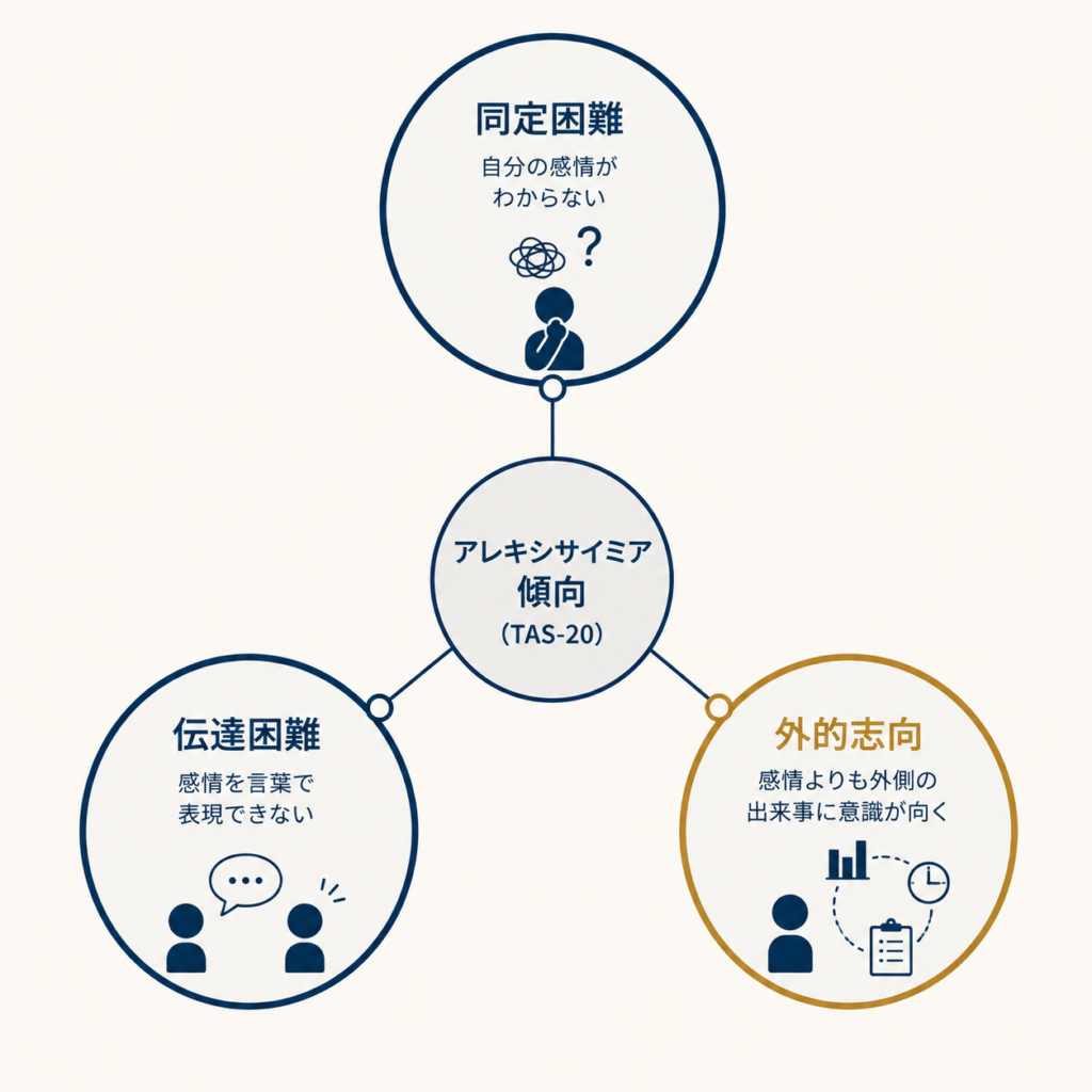 Clean minimal infographic showing three labelled circular nodes arranged in a triangle, connected by thin hairline links to a central smaller circle. Flat vector, deep navy (#1F3A5F) outlines, one muted amber accent node, light grey fills, off-white background. No text, generous margins, professional academic data-visualisation aesthetic.