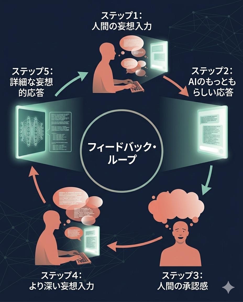 AI相手の妄想のフィードバックループ