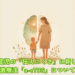 Soft watercolor illustration of a child and parent holding hands, warm natural tones (cream, sage green, soft terracotta, gentle brown), abstract glowing brain silhouette in the background with soft light particles, hopeful and gentle atmosphere, no text, hand-drawn texture, natural paper feel, subtle floral or leaf accents, minimalist composition, 1200x630 banner format